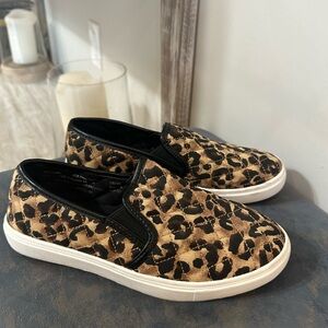 Leopard Print Memory Foam Slip On Sneakers
